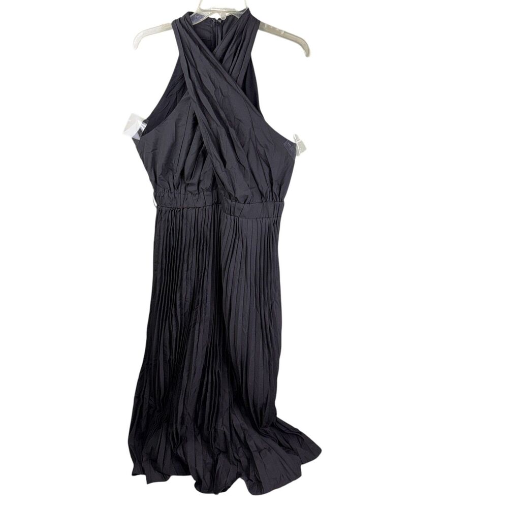 L'Atiste by Amy Black Sleeveless Maxi Pleated Dress Size 1X NEW Party Wedding